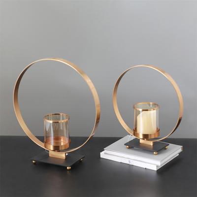 China Modern Decorative Tealight Candle Holders Metal Candle Holder Centerpiece Vase Gold with Glass Home Iron Easter Decoration Modern 3pcs for sale