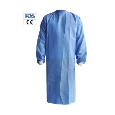 China Medical care edical surgical drapes and dresses patient with non woven disposable waterproof cuff gowns Sms 40 GR Reinforced Surgical Gown for sale