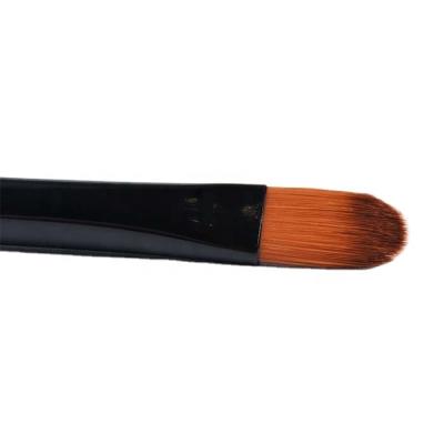 China 2020 DM factory wholesale black wooden handle vegan concealer foundation brush brush cosmetic brush free samples for sale