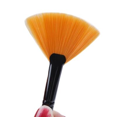 China Super Soft Vegan Hair Fan Facial Makeup Brush Custom Face Mask Logo Face Mask Brush for sale