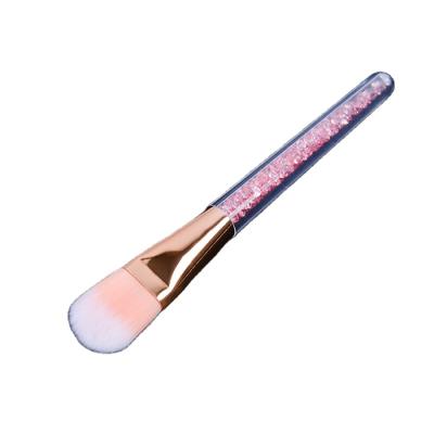 China DM Foundation Brush Super Soft Synthetic Plastic Brush Handle Glitter Brush Single Base Brush for sale