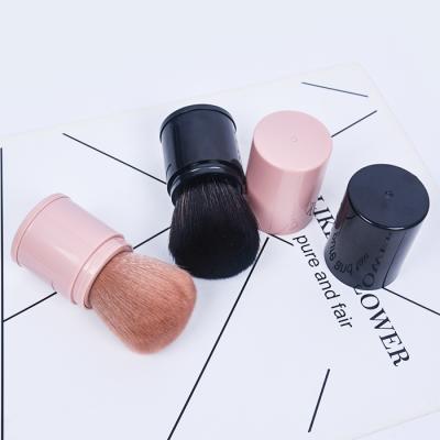 China Wholesale Private Label Cosmetics Cruelty Free Synthetic Hair Single Brushes Travel Makeup Brush Retractable Fluffy Makeup Kabuki Loose Powder Blush Brush for sale