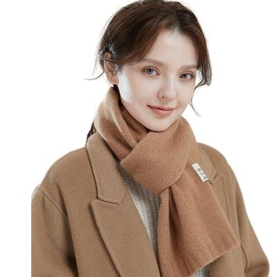 China High Quality Long Fashion Solid Color 100%Wool Sheer Scarf For Women Lamb Winter Woolen Scarf for sale