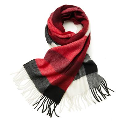 China Soft Warm Daily Life Women Scarf 100%Wool Fabric Scarves Winter Thicken Fashion Tartan Wool Scarf Shawl for sale