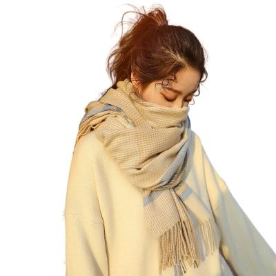 China Mid 2023 New Designer Warm Soft Big Colored Scarf Fashion Autumn Winter Wholesale Scarf For Women for sale