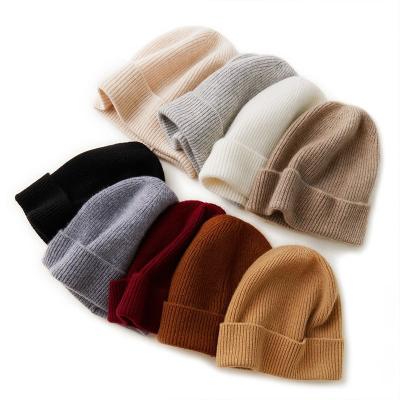 China Custom Wholesale Unisex JOINT Logo Ribbed 100% Merino Wool Knit Winter Beanie Hat For Women Men Luxury Beanies for sale