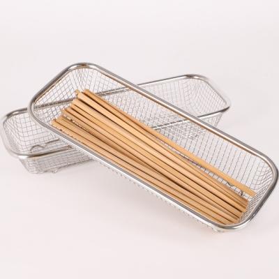 China Sustainable Kitchen Utensils Sliver Stainless Steel Basket Vegetable Washing Basket Metal Wire Baskets for sale