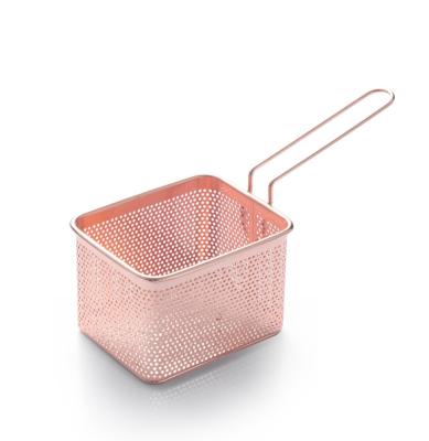 China Sustainable Stainless Steel Professional Customized Rose Gold Fry Basket for sale