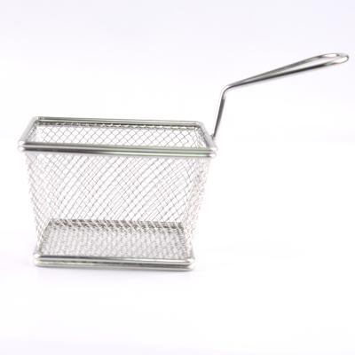 China Sustainable High Quality Hotel Kitchen Equipment Sliver Stainless Steel Frying Basket for sale