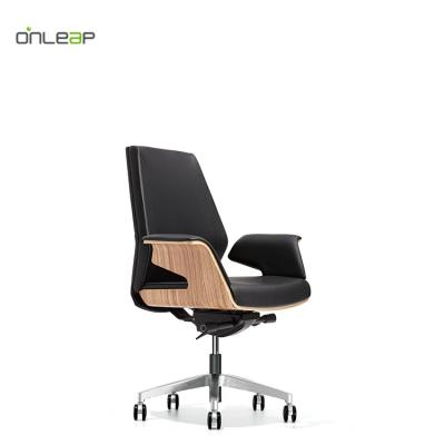 China (Height) Five Start Adjustable Aluminum Base A Series Luxury PU Leather Office Executive Chair For Management Office for sale