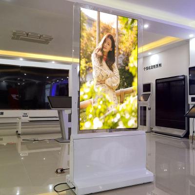 China Transparentes Kiosk-Innendoppeltes der Oled-Schirm-digitalen Beschilderung versah 55 Zoll mit Seiten zu verkaufen