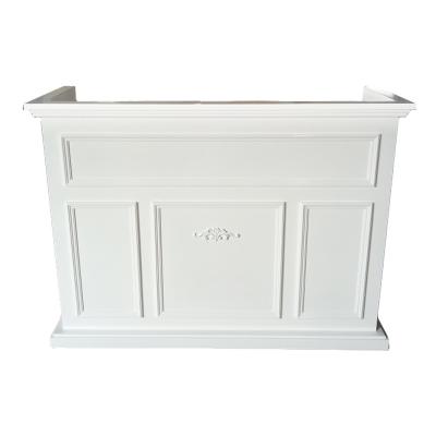 China Luxury Modern Custom Size L Shape Hotel Retail Shop Counter Front Table White Tufted Wooden Adjustable Hot Sale Reception (Other) For Living Room for sale