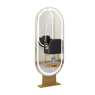 China Double Sided Mirror with LED Barber Shop Furniture Set Haircut Styling Mirror Station Makeup Salon Double Sided Mirror with LED for sale