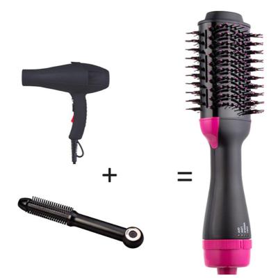 China Hot Air Aluminum Hair Dryer Blow Up Hair Dryer One Stage Pink Multifunction Ions Hot And Cold Air Wind Blowdryer Brush With Comb for sale