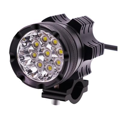 China 9-48V Motorcycle Aluminum Alloy Led Headlight With 9 Always Bright Lights And Motorcycle Flash Light CS-738B2 for sale