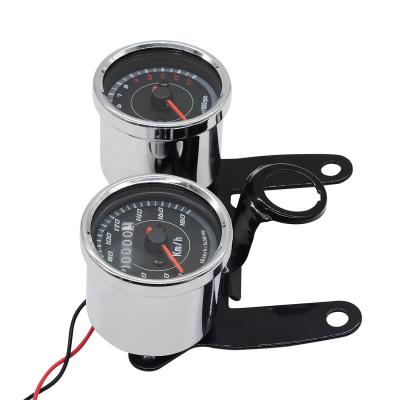 China Motorcycle Dual Tachometer + Odometer Meter Universal Backlight Tachometer Odometer Set for sale