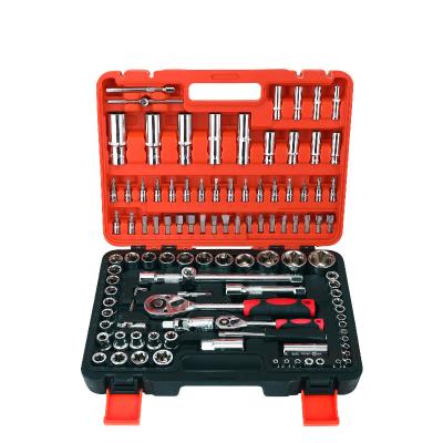 China Universal 108pcs Chrome Vanadium CRV Vanadium CRV Socket Wrench Set Household Industry Car Repair Tool Kit Household Tool Socket Wrench Universal for sale