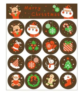 China Merry Santa Claus Moose Snowman Seal Stickers Christmas Sticker Decorative Triangle Stickers Gift Stickers for sale