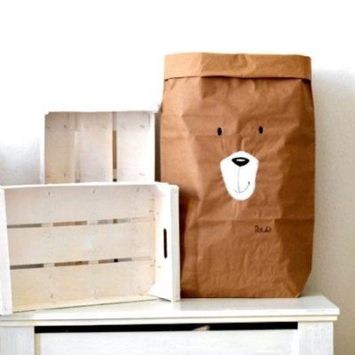 China Recyclable Bear Face Paper Storage Bag for sale