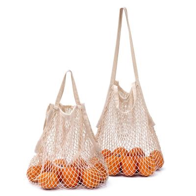 China Other Recycled Reusable Foldable With Long And Short Handles Fruit Vegetable Toy Storage Pouch Net Mesh Hanging Bag for sale