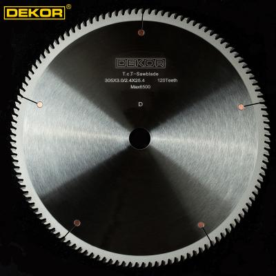 China Loudspeaker Box DEKOR 305mm*3.0mm/2.4mm CTT 120T V Sharp Slot Saw Blade For Single or Double Axes Saw Machines for sale