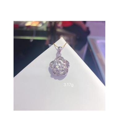 China High Quality 2021 New Latest Trendy Diamond Crystal Pendant Women Stainless Steel Necklace for sale