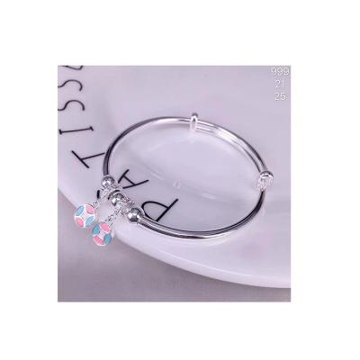 China New Fine Polishing Heart Shaped Smile Animal Jewelry Butterfly Flower Bangle 925 Sterling Silver Elegant Fashion Bangle for sale