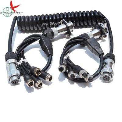 China 4 Trailer Cameras Transmission M12 Connector 7pin Signal Cable Good For Backup Camera for sale