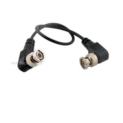 China Projector SDI Cable 3G SDI Coaxial Cord (75 Ohm) with 90 Degree BNC to BNC Silver Right Angle Connector for Video Devices (Black) for sale