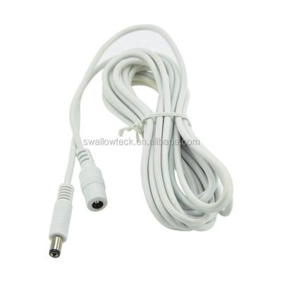 China CCTV camera 5.5*2.1MM male to female PVC isolated DC power extension cord for CCTV camara for sale