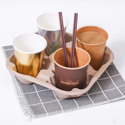 China Wholesale Price 4 Cup Disposable Tray Coffee Cup Holder For Beverage Carrier for sale