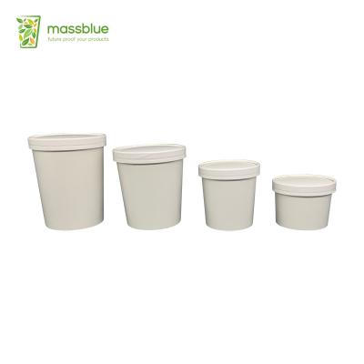 China Disposable Noodle Soup Bowl Disposable Paper Custom Printed Fast Food Container With Lids for sale