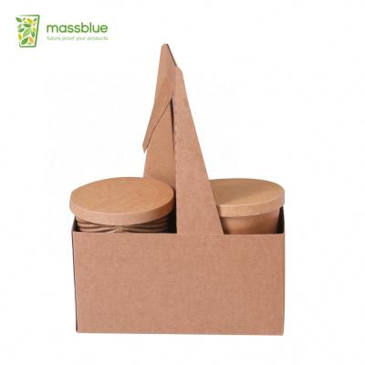 China Wholesales Disposable Protective Paper Cup Holder Wrapping Paper Portable Cup Holder For Chest Milk Tea for sale