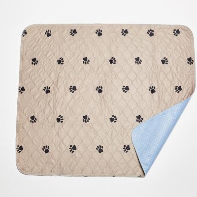 China Viable Wholesale Rectangle Brown Pet Puppy Polyester Washable Reusable Training Pads for sale