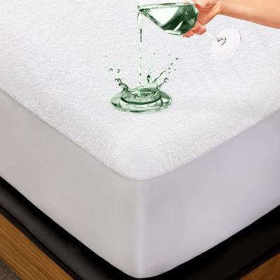 China Waterproof Bamboo Terry Bed Protector Cooling Fitted 100% Fabric Bamboo Mattress Cover for sale