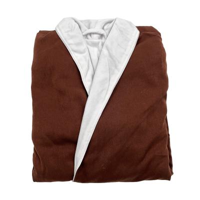 China Brown Color Breathable Microfiber Polyester Wholesale Luxury High Quality Men Bathrobe for sale