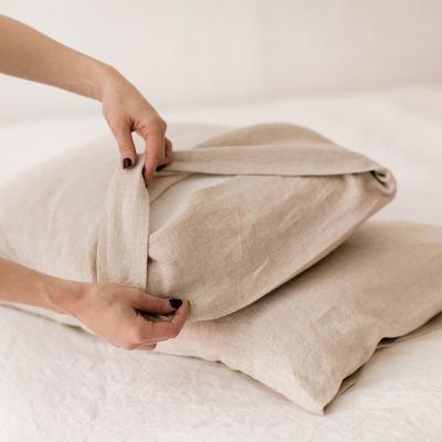 China Anti-Static High Quality Solid Color 100% French Linen Pillow Case For Home for sale