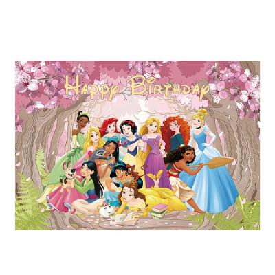 China HappyBro birthday the princess theme photo background party backdrop birthday background cloth for sale