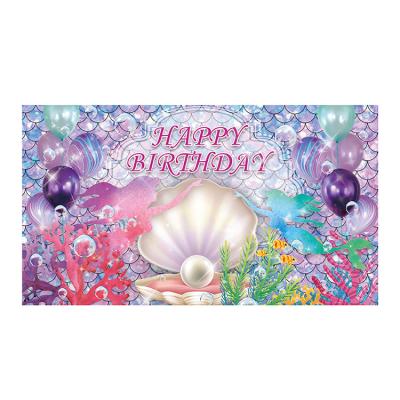 China HappyBro Birthday Mermaid Theme Photo Background Party Background Background Cloth for sale