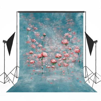 China Baby Photography Backdrop Children Kids Photoshoot Seamless Floral Newborn Photo Printed Background for sale