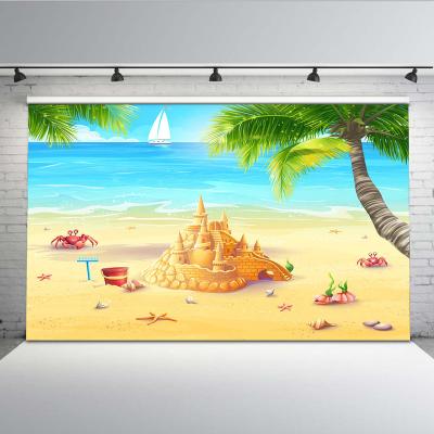 China Mehofoto 7x5ft Backdrop Seamless Hot Sale Photography Beach Vinyl Tropical Landscape Photography Background for sale