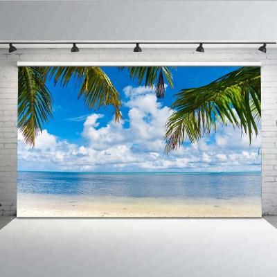 China Mehofoto 7x5ft Vinyl Wrinkle Beach Backdrop Free Hot Selling Seamless Backdrop Tropical Landscape Photo Studio Backdrop for sale