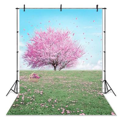 China Seamless Pink Flower Tree Spring Flower Photography Backdrop Romantic Photo Backgrounds for Natural Spring Landscape Studio Props for sale