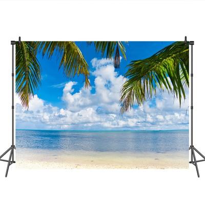 China Sunny Sea Beach Romantic Scene Studio Background Seamless Computer Printed Photography Backdrop for sale