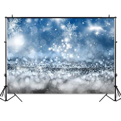 China Winter Bokeh Snowflake Snowflake Photo Booth Background Winter Ice Snow Seamless Frozen Photography Backdrop White for sale