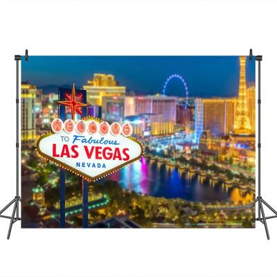 China Seamless Las Vegas party decoration photography backdrop casino city photo background for birthday for sale