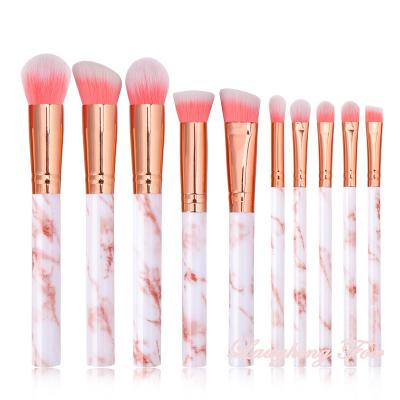 China 10Pcs Marble Pattern Makeup Brush Reliable Performance Private Logo Marble Pattern Makeup Brush for sale