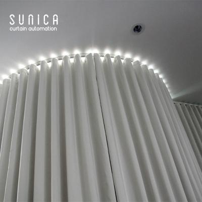 China SUNICA Tuya Google Alexa IFTTT remote control assistant in wifi motor modern automatic electric smart home curtain motorized smart curtain for sale