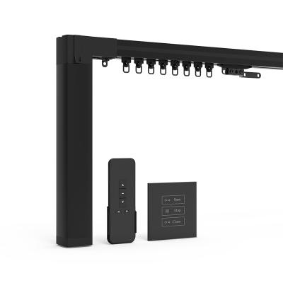 China New Style Modern Black Curtain Track Accessories Fashion Wifi Smart Curtain Motor for sale