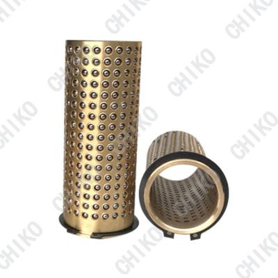 중국 Metal die fibro brass ball cage with aluminum sleeve guide post guide bush mold parts circlip groove ball retainer steel ball bearing 판매용